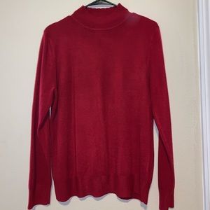 Red mock neck long sleeve